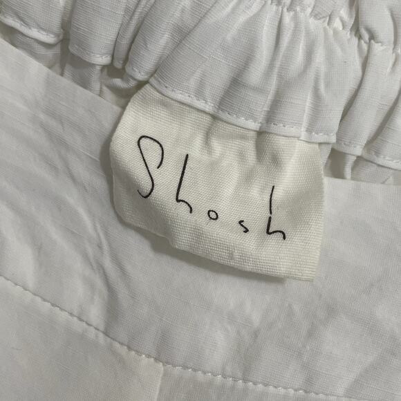 Shosh New York Structured Linen Cropped Wide Leg Pants Minimalist White Sz 2 Med - Picture 8 of 11